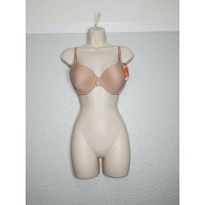 Warners 01356 No Side Effects Full Coverage Bra Lined Underwire 36B Tan/ Almond